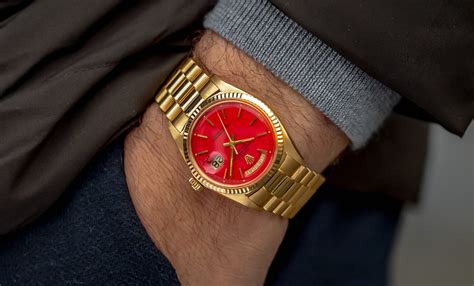 coral red stella dial 1803 rolex day-date|rolex day date.